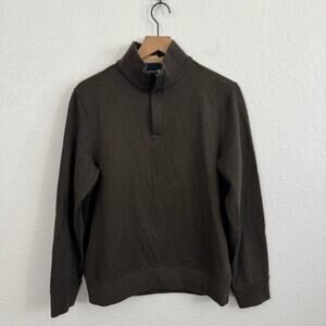 UNTUCKit Corral Quarter-Zip Long Sleeve Pullover Sweatshirt Olive Green Small